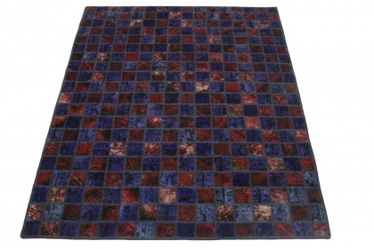 Patchwork Rug Red Purple in 210x170cm