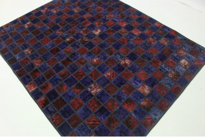 Patchwork Rug Red Purple in 210x170cm (2 / 4)