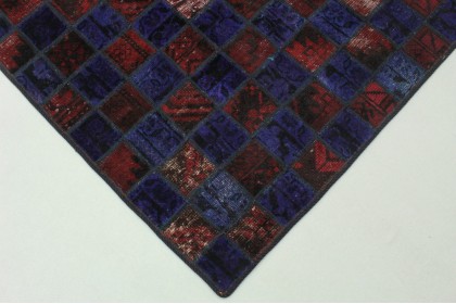 Patchwork Rug Red Purple in 210x170cm (3 / 4)