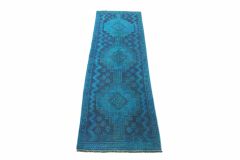 Carpetido Design Vintage Rug Runner Blue in 250x80