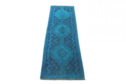 Carpetido Design Vintage-Teppich Läufer Blau in 250x80