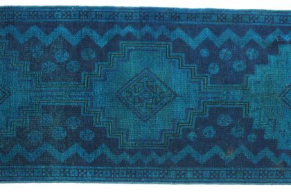 Carpetido Design Vintage-Teppich Läufer Blau in 250x80 (4 / 5)