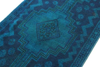 Carpetido Design Vintage-Teppich Läufer Blau in 250x80 (5 / 5)