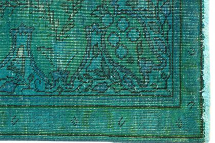 Carpetido Design Vintage-Teppich Grün in 150x100 (4 / 4)