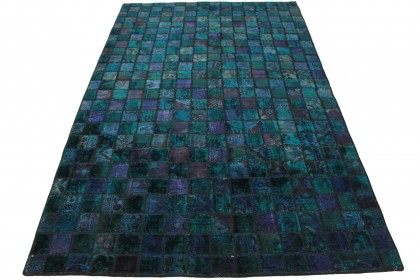 Patchwork Rug Turquoise Violet in 270x170cm