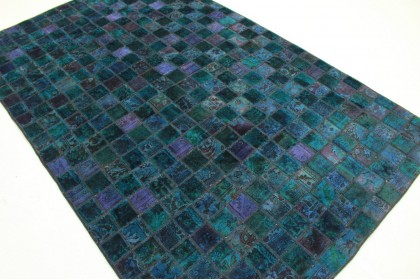 Patchwork Teppich Türkis Violett in 270x170cm (3 / 4)