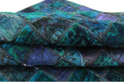 Patchwork Teppich Türkis Violett in 270x170cm (4 / 4)