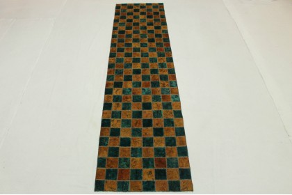 Patchwork Rug Runner Turquoise in 320x80cm (2 / 9)