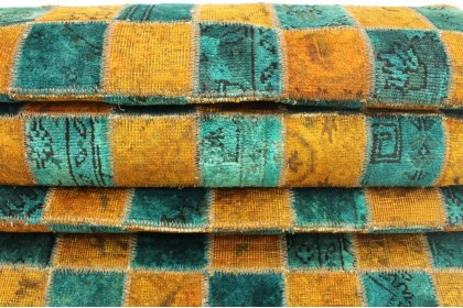 Patchwork Rug Runner Turquoise in 320x80cm (7 / 9)