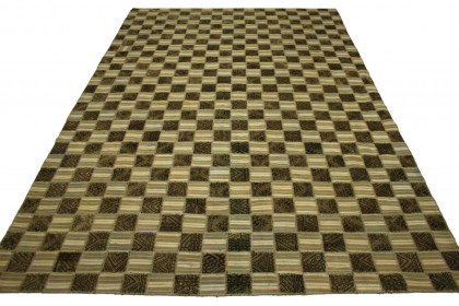 Patchwork Rug Brown Beige White in 290x200cm