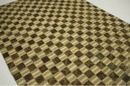 Patchwork Rug Brown Beige White in 290x200cm (2 / 3)