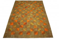 Patchwork Teppich Orange Braun in 300x200cm