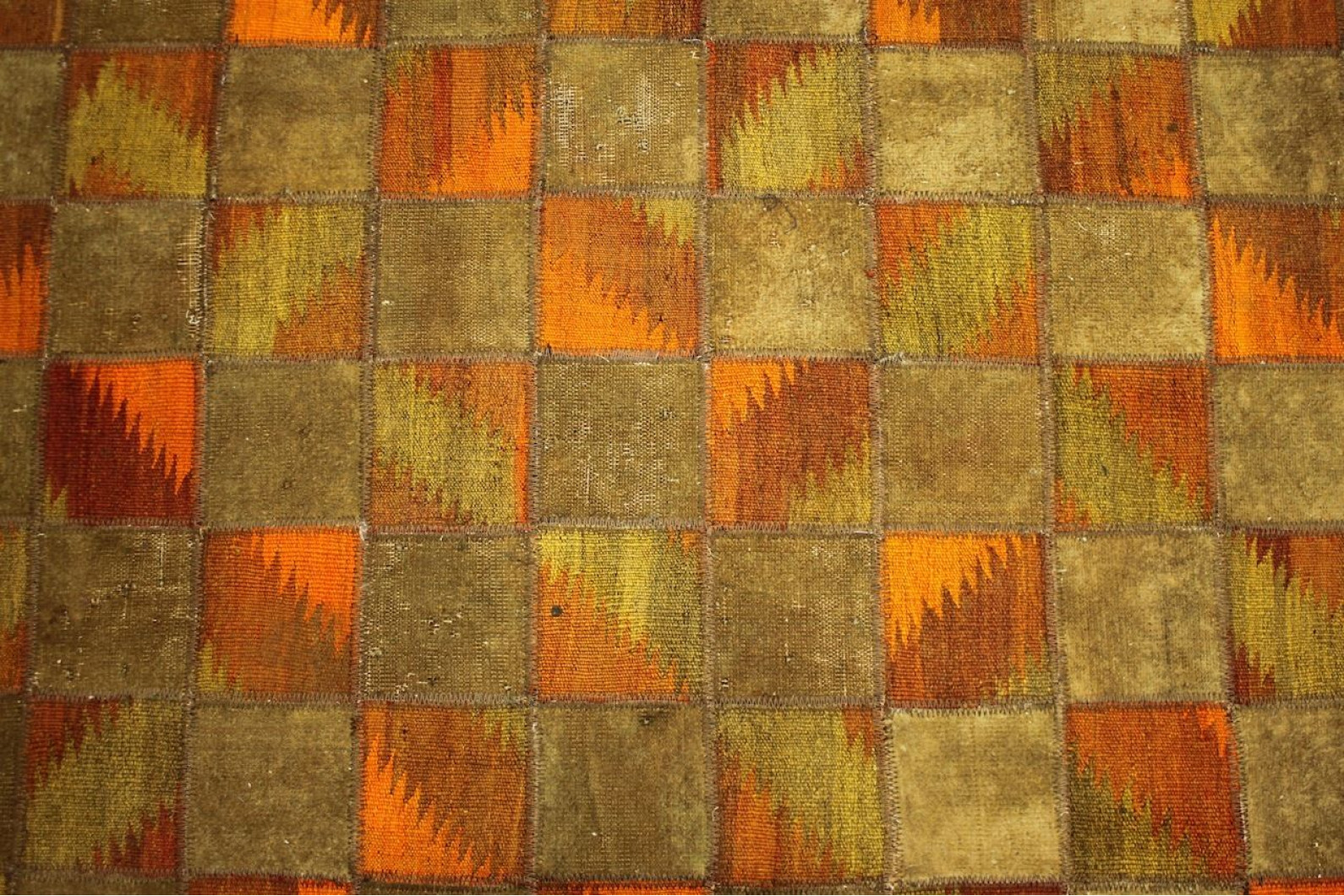Patchwork Rug Orange Brown in 300x200cm (1001-2359) - carpetido.de