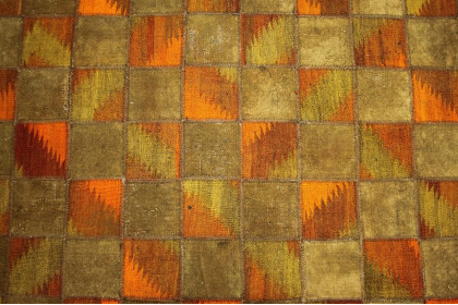 Patchwork Rug Orange Brown in 300x200cm (4 / 4)