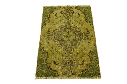 Carpetido Design Vintage-Teppich Gold Gelb in 110x80