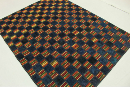 Patchwork Rug Blue in 200x140cm (4 / 4)