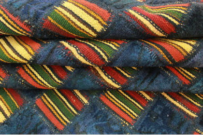 Patchwork Rug Blue in 200x140cm (2 / 4)