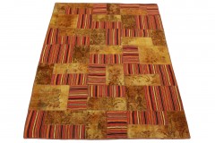 Patchwork Teppich Braun Rot in 270x200cm