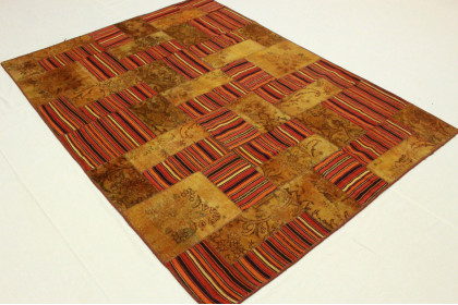 Patchwork Rug Brown Red in 270x200cm (2 / 5)