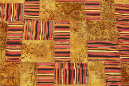 Patchwork Rug Brown Red in 270x200cm (5 / 5)