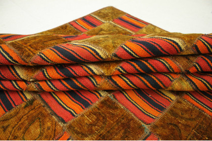 Patchwork Teppich Rot Curry in 280x180cm (3 / 6)