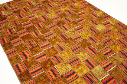 Patchwork Teppich Rot Curry in 280x180cm (5 / 6)