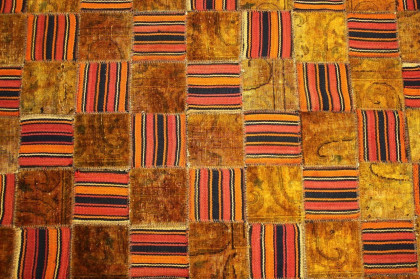 Patchwork Teppich Rot Curry in 280x180cm (6 / 6)