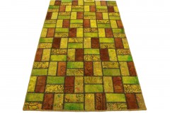 Patchwork Rug Green Yellow in 200x120cm