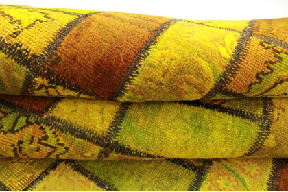 Patchwork Rug Green Yellow in 200x120cm (4 / 4)