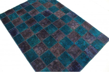 Patchwork Rug Blue in 200x140cm (2 / 3)