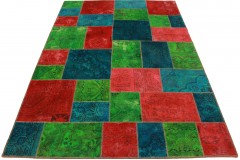 Patchwork Rug Green Turquoise in 240x170cm
