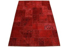 Vintage Patchwork Teppich rot in 240x170cm