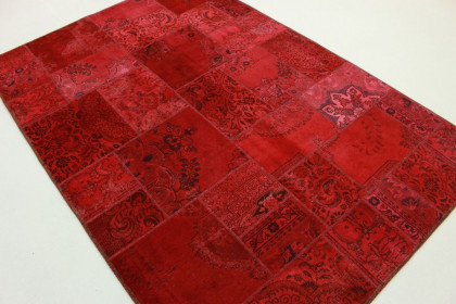 Vintage Patchwork Teppich rot in 240x170cm (5 / 5)