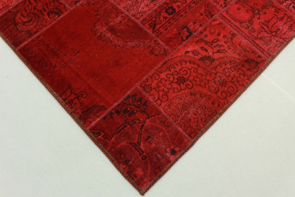 Vintage Patchwork Teppich rot in 240x170cm (4 / 5)