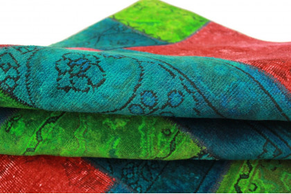 Patchwork Rug Red Blue in 240x160cm (5 / 5)