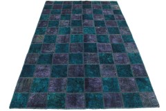 Patchwork Teppich Lila Blau in 240x160cm