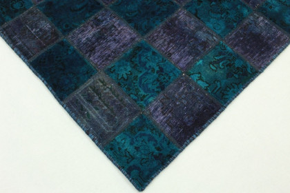 Patchwork Rug Purple Blue in 240x160cm (3 / 4)
