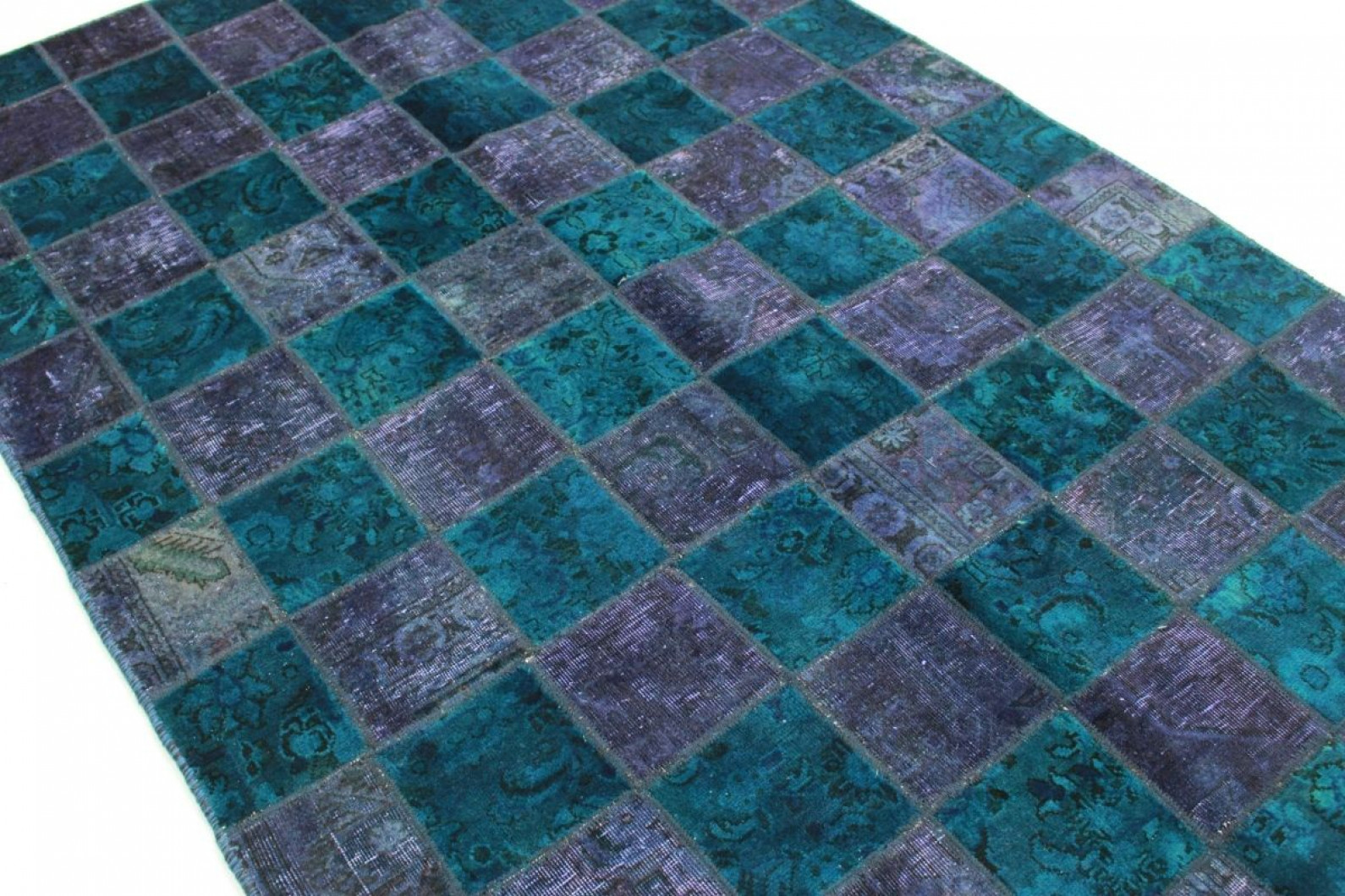 Purple Patchwork Rug Patchwork Rug Purple Blue in 240x160cm (1001-2560) - carpetido.de