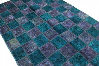 Patchwork Rug Purple Blue in 240x160cm (4 / 4)