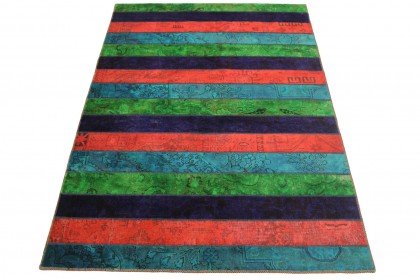 Patchwork Rug Red Purple Blue in 240x170cm