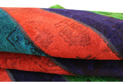Patchwork Teppich Rot Lila Blau in 240x170cm (2 / 4)