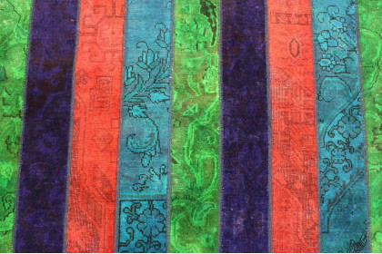 Patchwork Teppich Rot Lila Blau in 240x170cm (4 / 4)