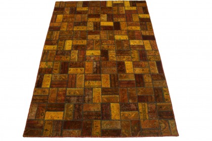 Patchwork Teppich Braun Curry in 250x160cm