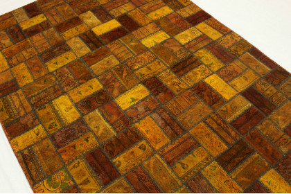 Patchwork Teppich Braun Curry in 250x160cm (3 / 4)