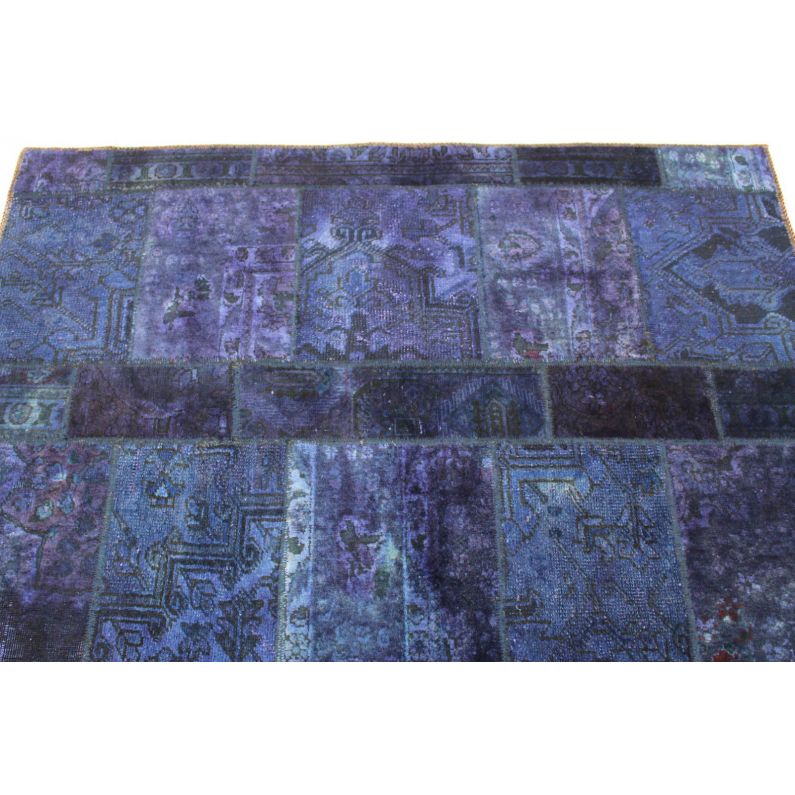 Purple Patchwork Rug Patchwork Rug Purple Blue in 250x160cm (1001-2567) - carpetido.de