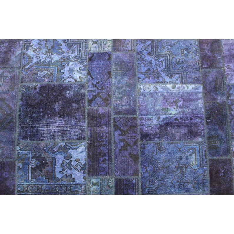 Purple Patchwork Rug Patchwork Rug Purple Blue in 250x160cm (1001-2567) - carpetido.de