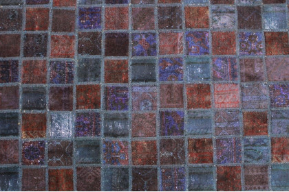 Patchwork Rug Brown Rust in 200x140cm (5 / 5)