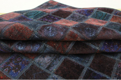 Patchwork Rug Brown Rust in 200x140cm (4 / 5)