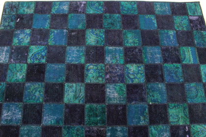 Patchwork Teppich Blau Türkis in 250x180cm (3 / 4)
