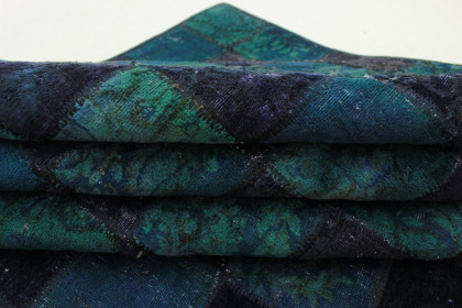 Patchwork Teppich Blau Türkis in 250x180cm (4 / 4)